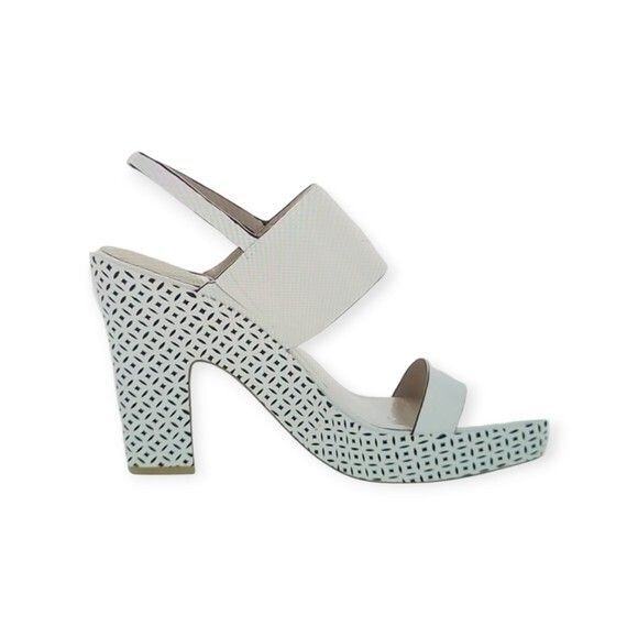ZAC ZAC POSEN Virginia Laser Cut Block Heel Sling Back Platform Sandals Size 10M - Picture 1 of 16
